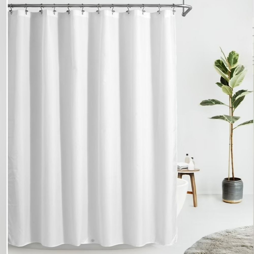 Excell White Polyester Single Panel Drape Curtain 72 x 72